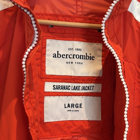 Abercrombie Saranac Lake Jacket Orange & White Jacket Kid's Size Large - Picture 8 of 17